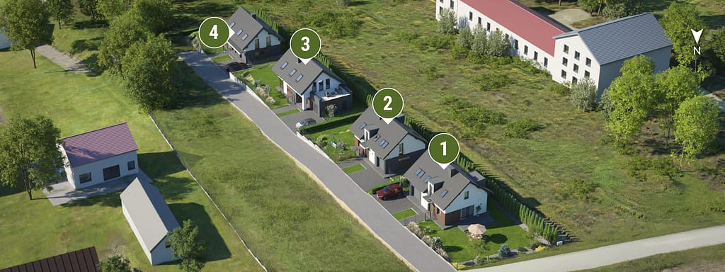 Dostępność domów w inwestycji Dolina Ciemięgi – widok z drona