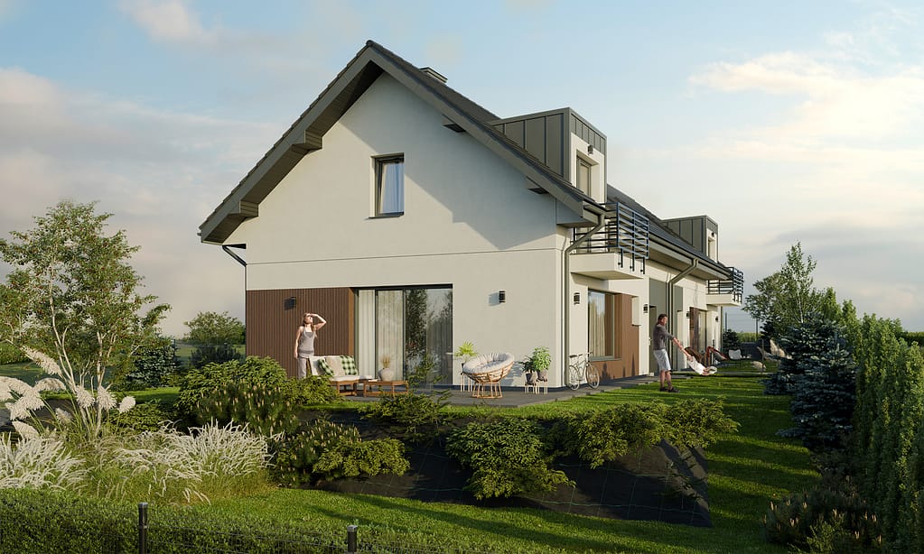 Zabudowa jednorodzinna -budynki bliźniaki- – zrealizowana inwestycja w Dysie koło Lublina