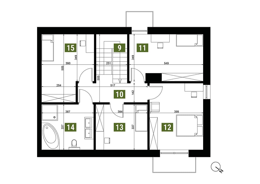 rzut kondygnacji bliźniaka do zakupy w okolicy Lublina